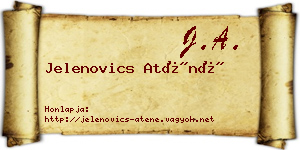 Jelenovics Aténé névjegykártya